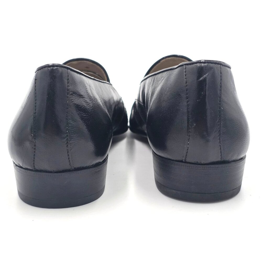 Vintage NEW Brassboot Spain Mens 7 Black Leather Loafer Dress Shoes Sandals NOS - Picture 6 of 11
